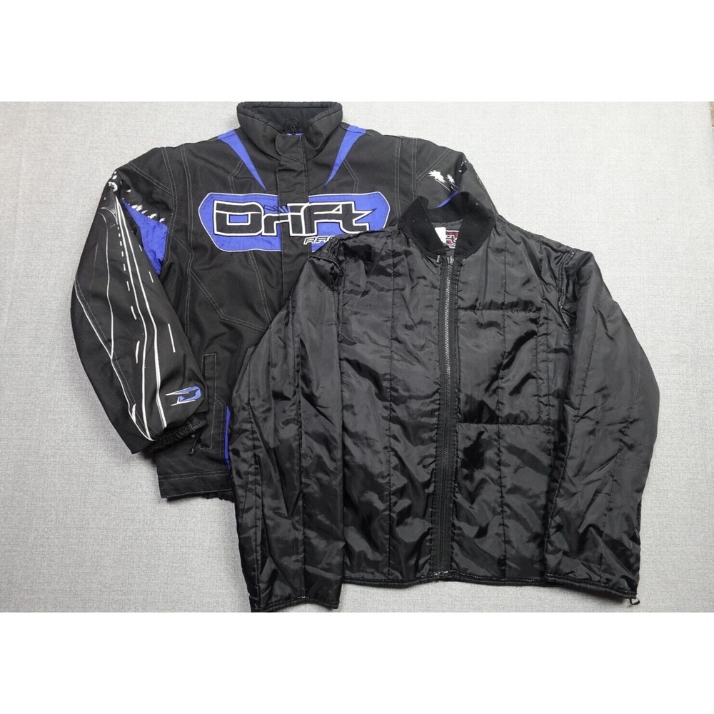 Drift Racing Snowmobile Jacket Mens Large Black‎ 3 in 1 Heavyweight Winter Warm